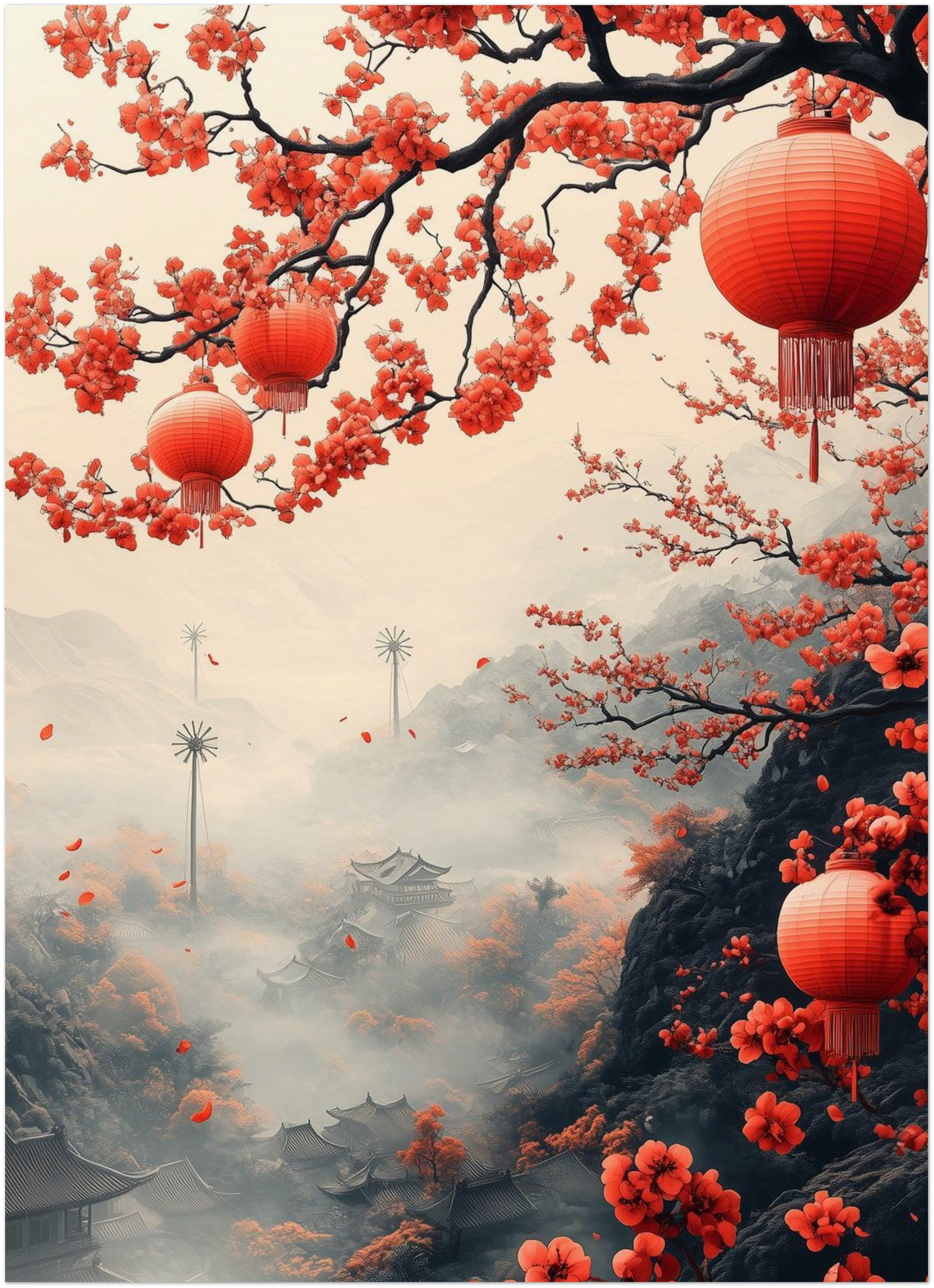 Spring Festival lanterns Windmills Ruyi Festival Museum-Quality Matte Paper Poster
